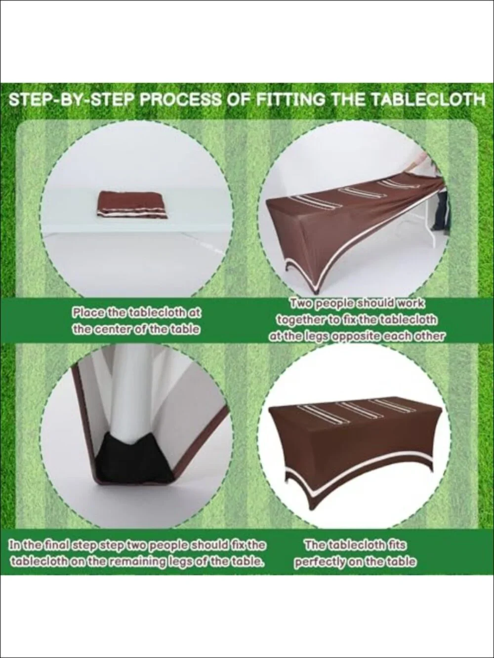 2 Pack 6ft Football Spandex Tablecloth Fitted Rectangular Polyester Spandex